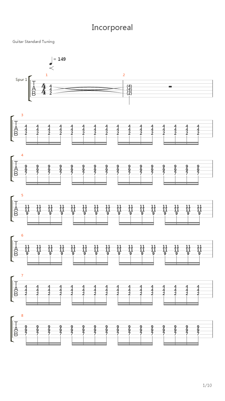 Incorporeal吉他谱