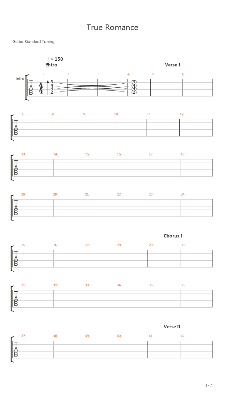 True Romance吉他谱