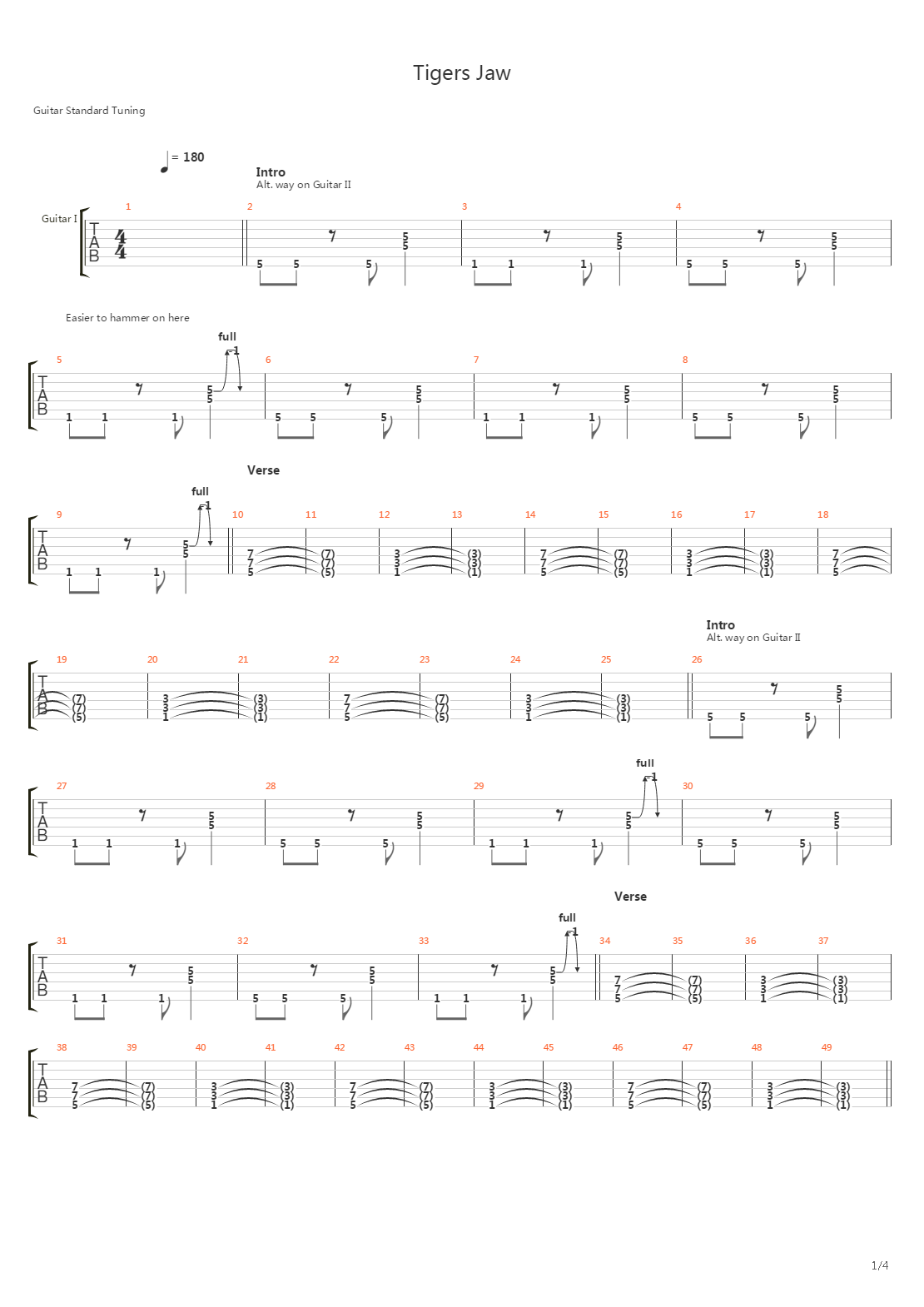 Dent吉他谱