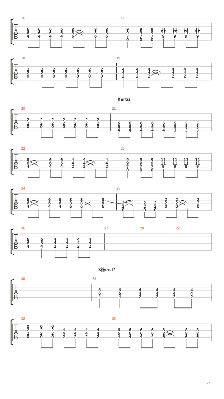 Lopeta吉他谱