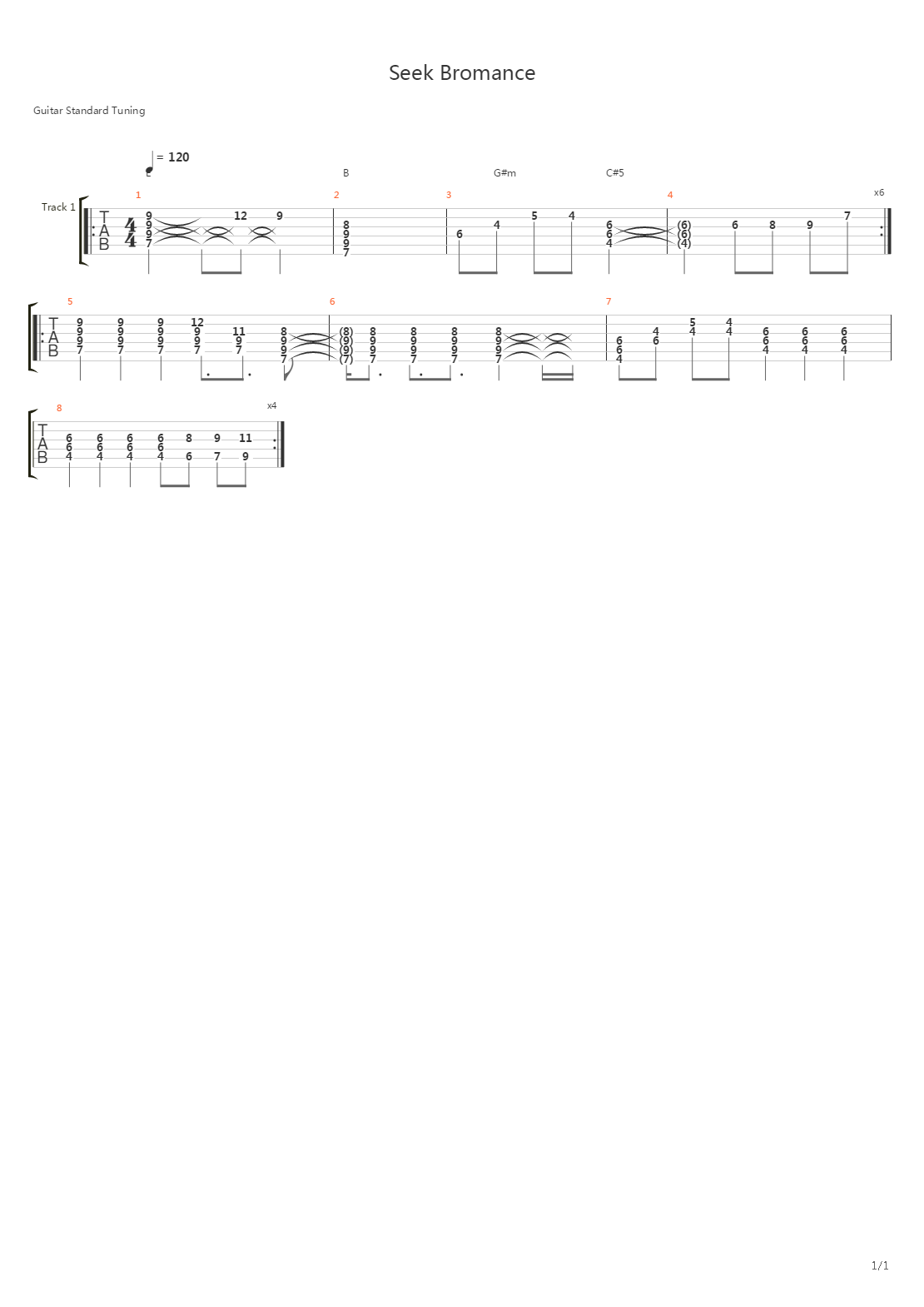 Seek Bromance吉他谱