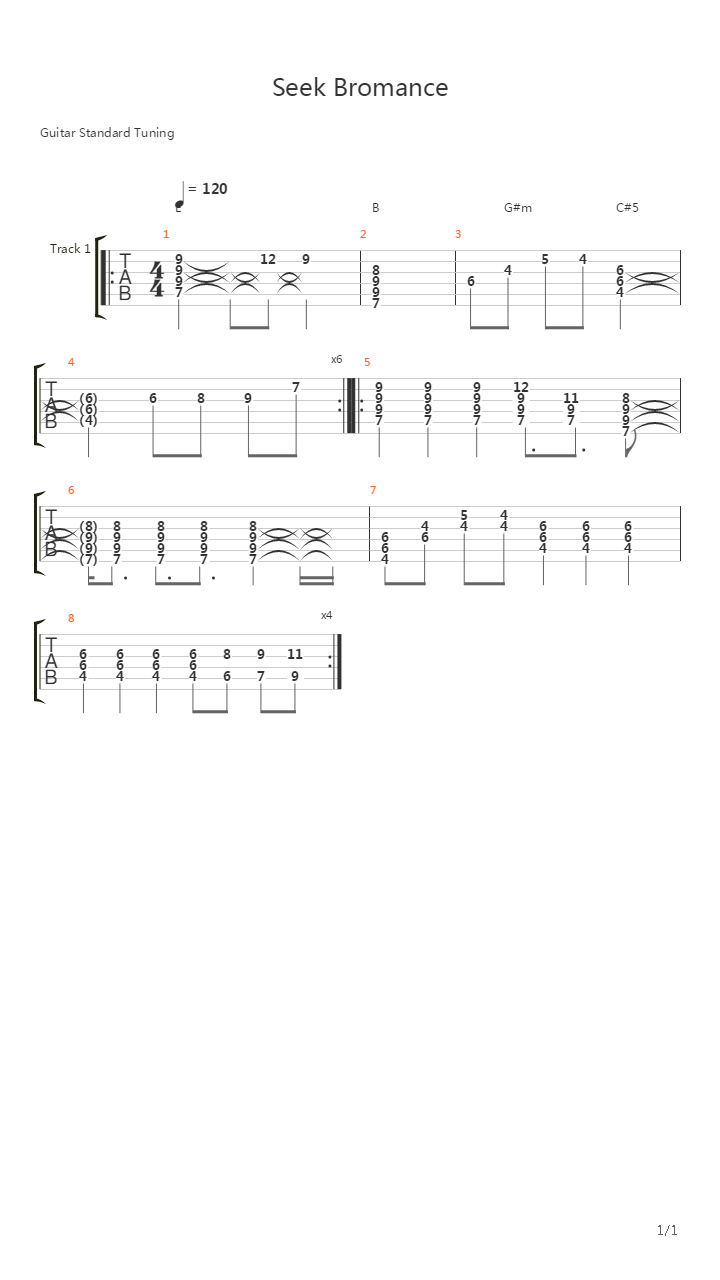 Seek Bromance吉他谱