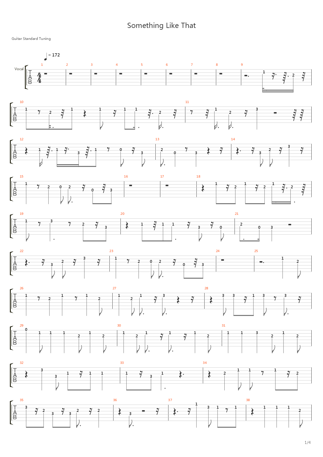 Something Like That吉他谱