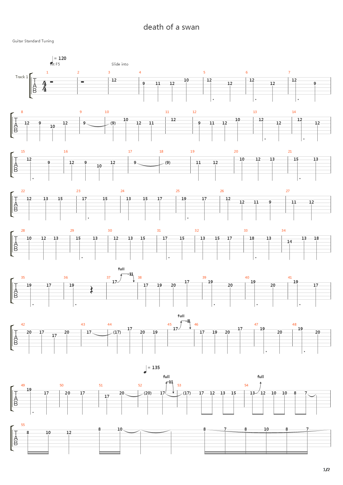Death Of A Swan吉他谱
