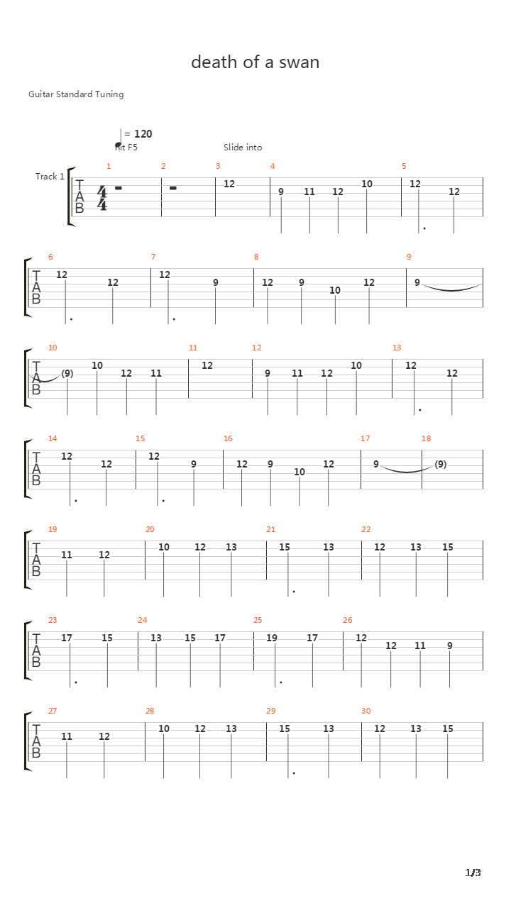 Death Of A Swan吉他谱