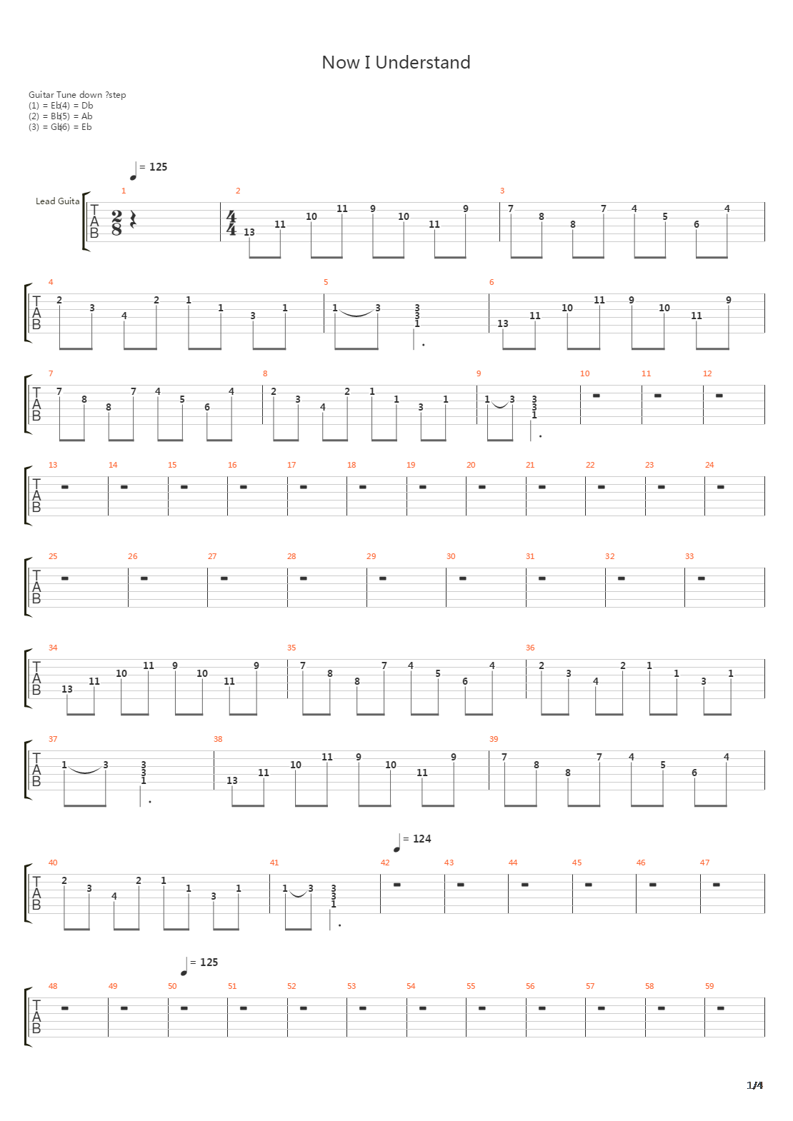 Now I Understand吉他谱