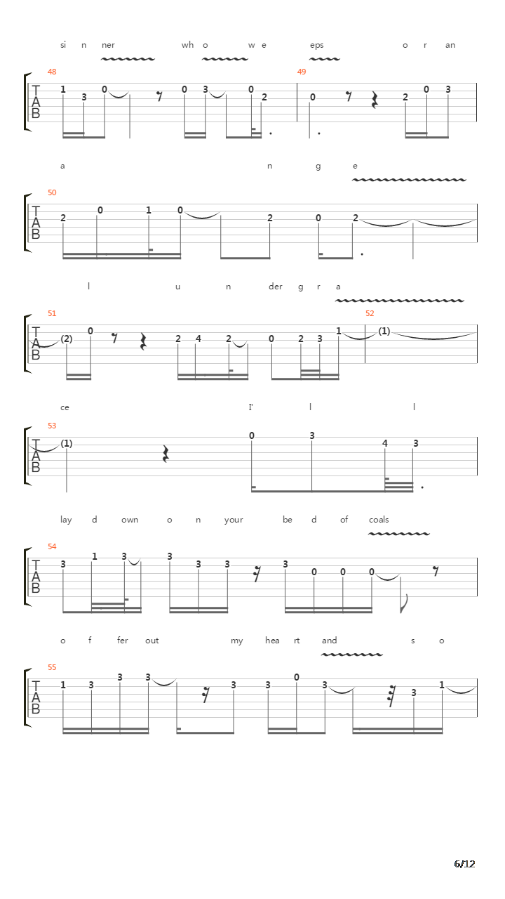 Burn吉他谱
