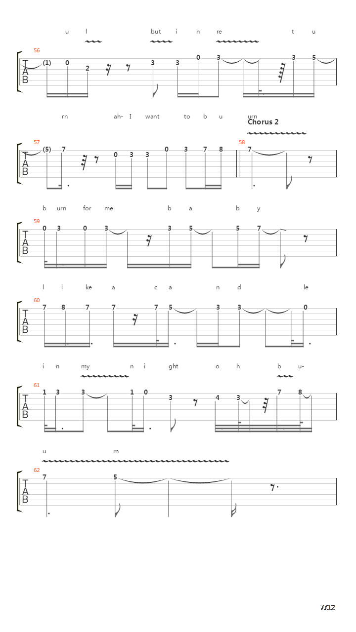 Burn吉他谱