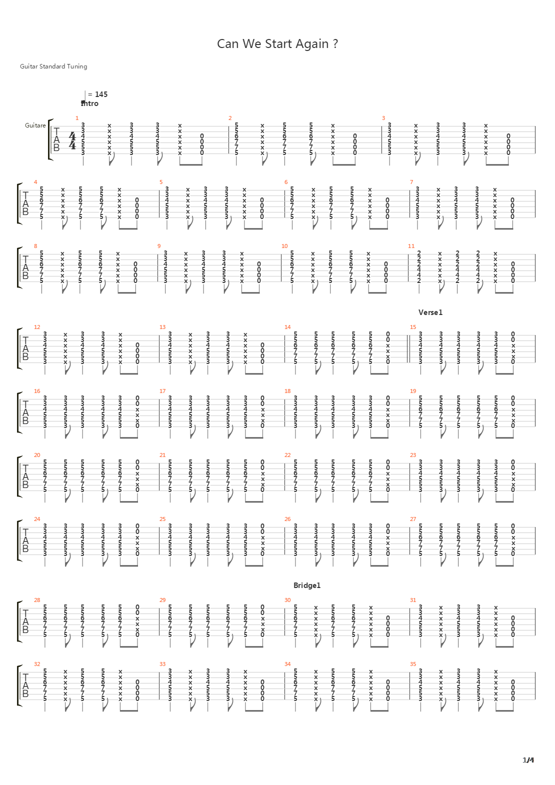 Can We Start Again吉他谱
