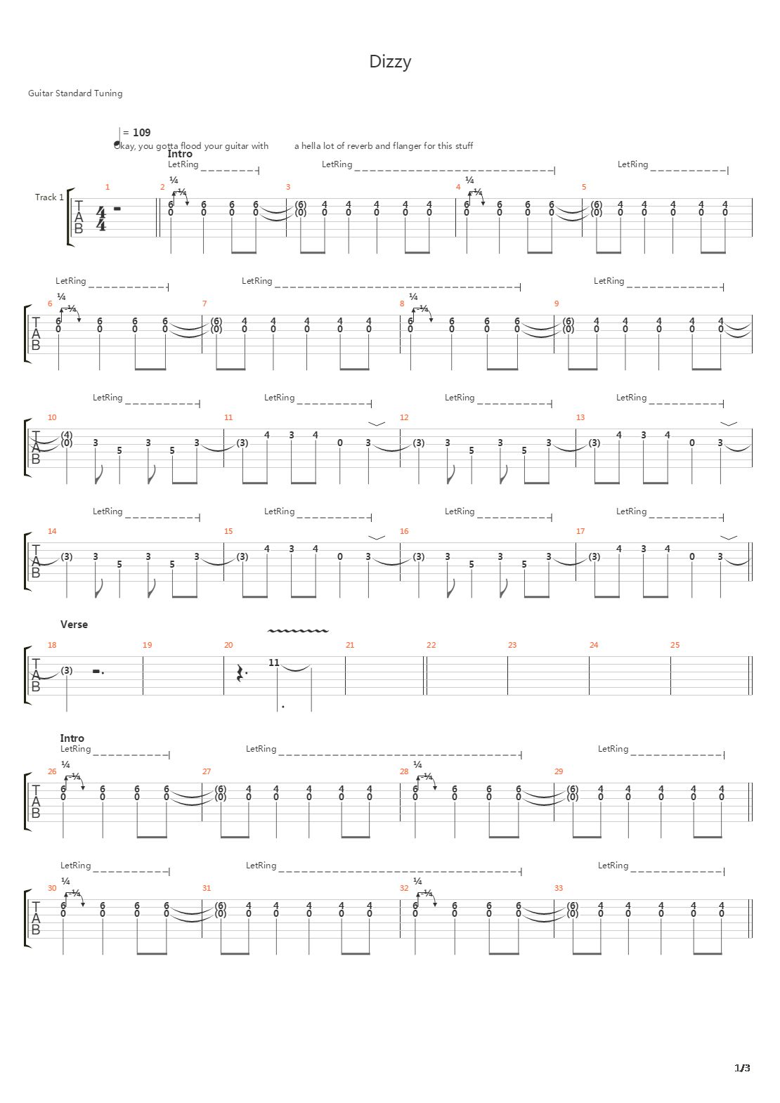 Dizzy吉他谱