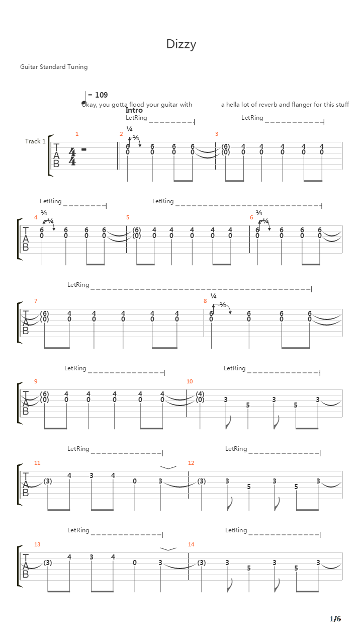 Dizzy吉他谱