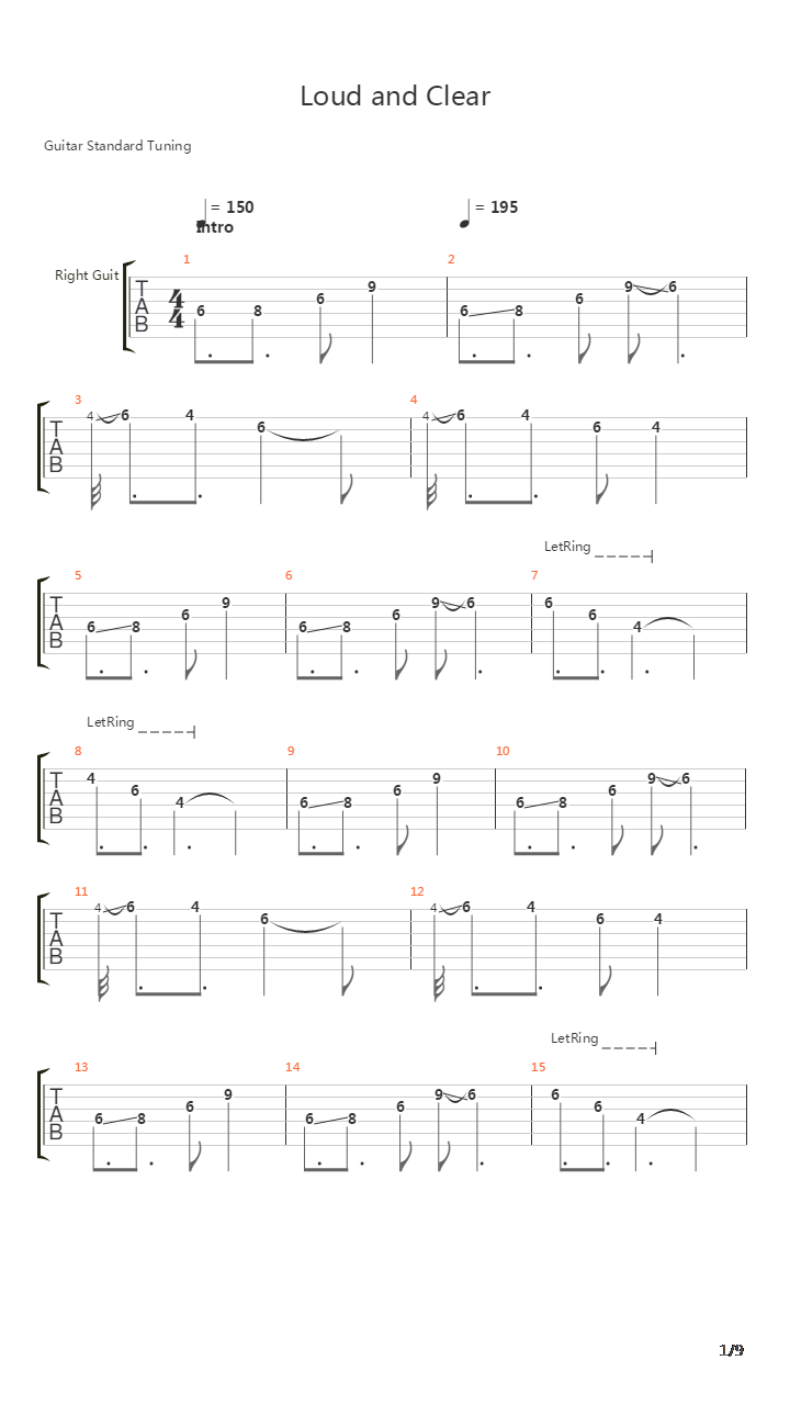 Loud And Clear吉他谱