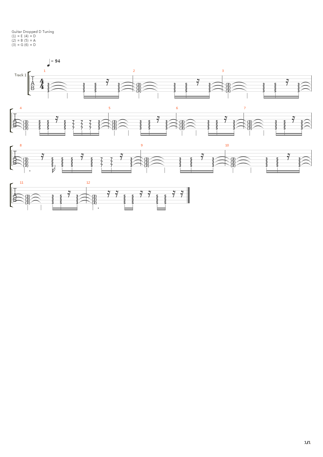 Memorial Feild吉他谱