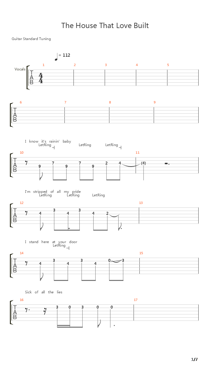The House That Love Built吉他谱