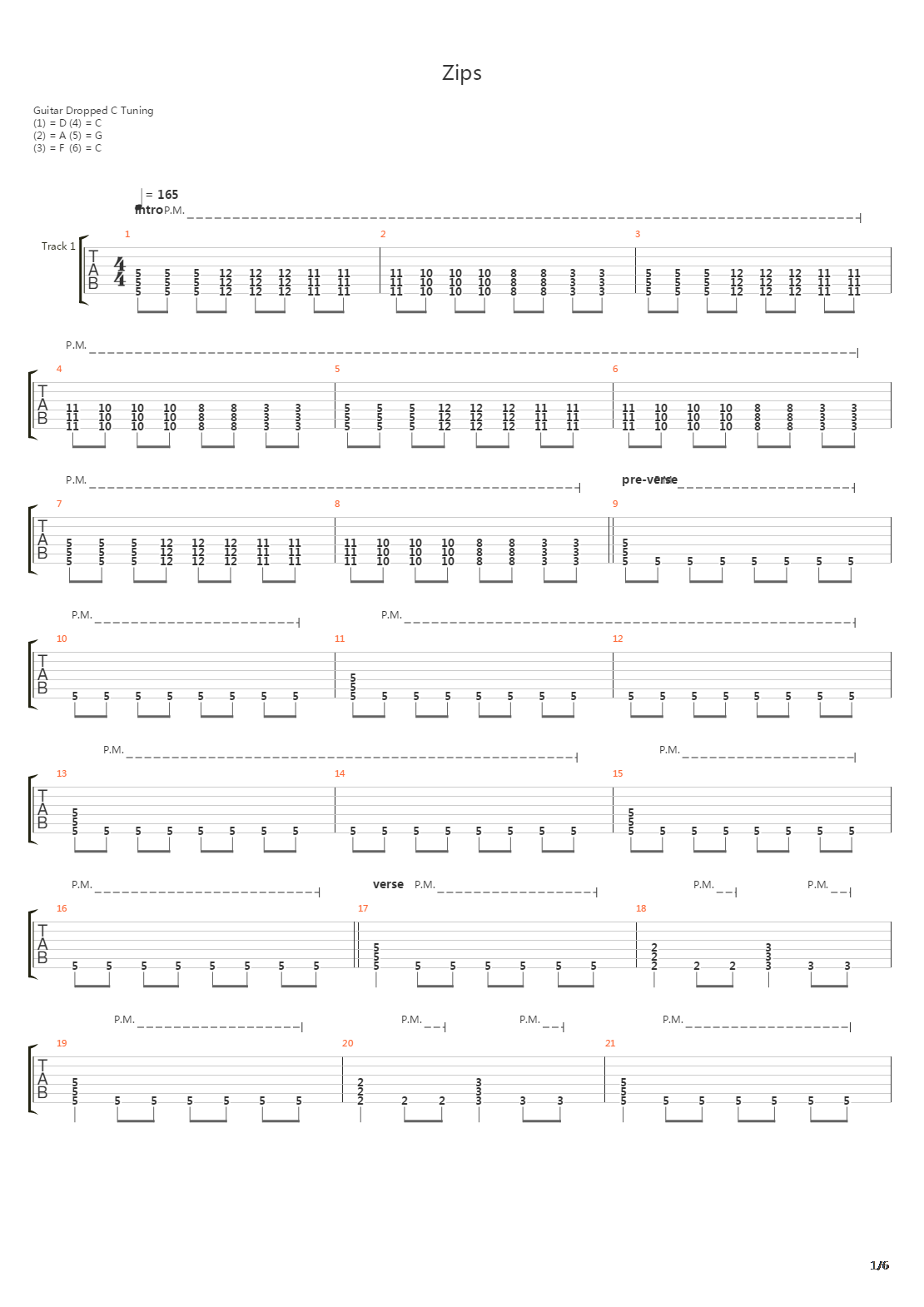 Zips吉他谱