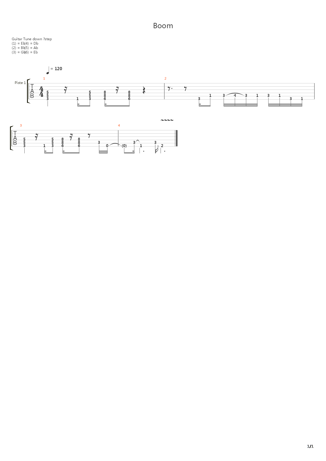 Boom吉他谱