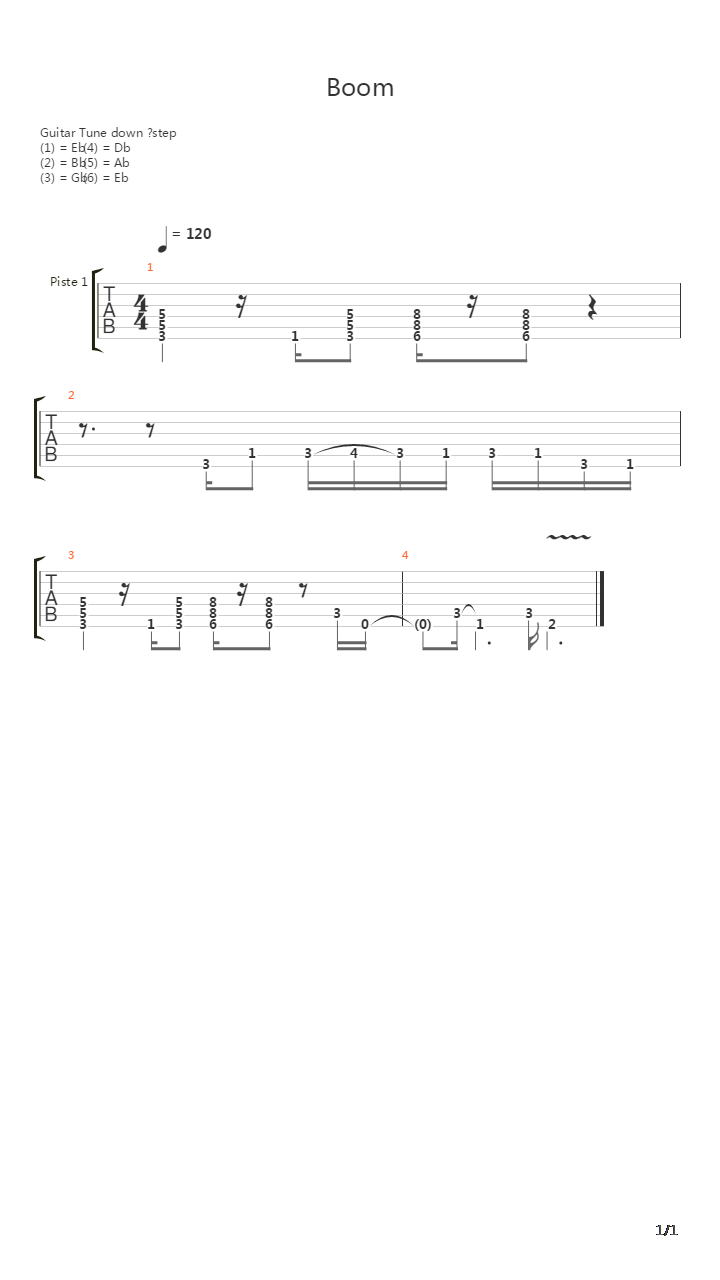 Boom吉他谱