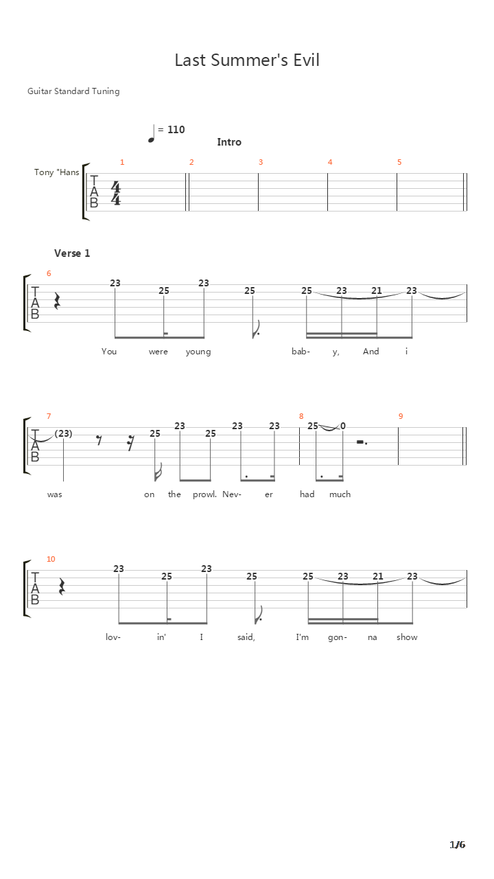 Last Summers Evil吉他谱