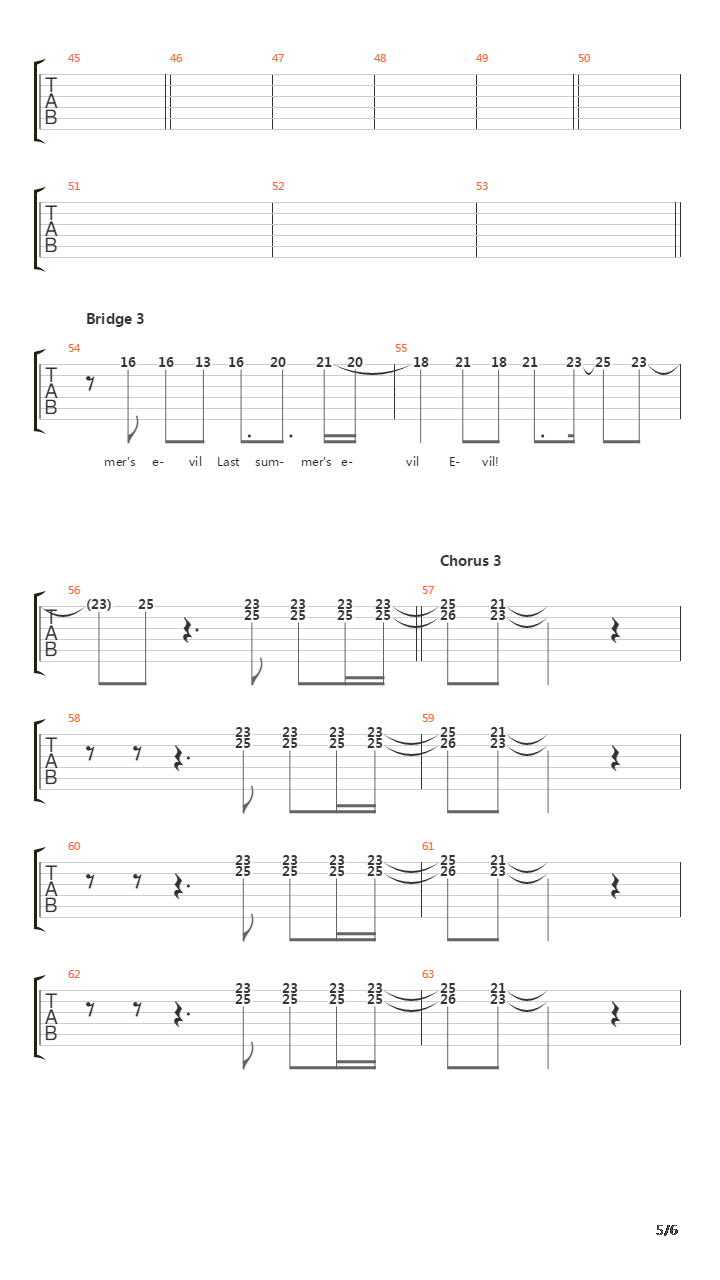 Last Summers Evil吉他谱