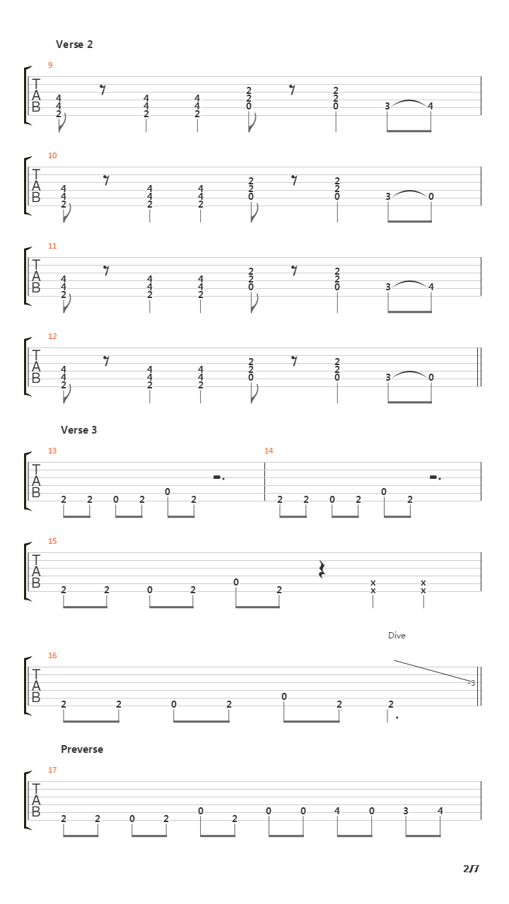 Backslider吉他谱