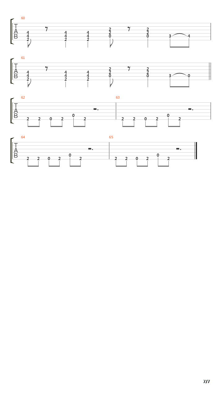 Backslider吉他谱