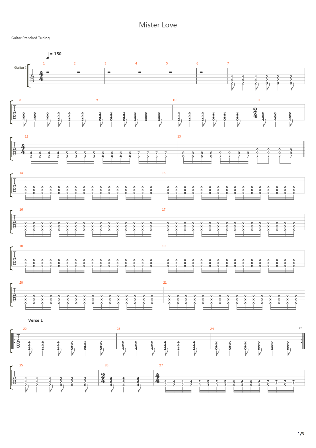 Mister Love吉他谱