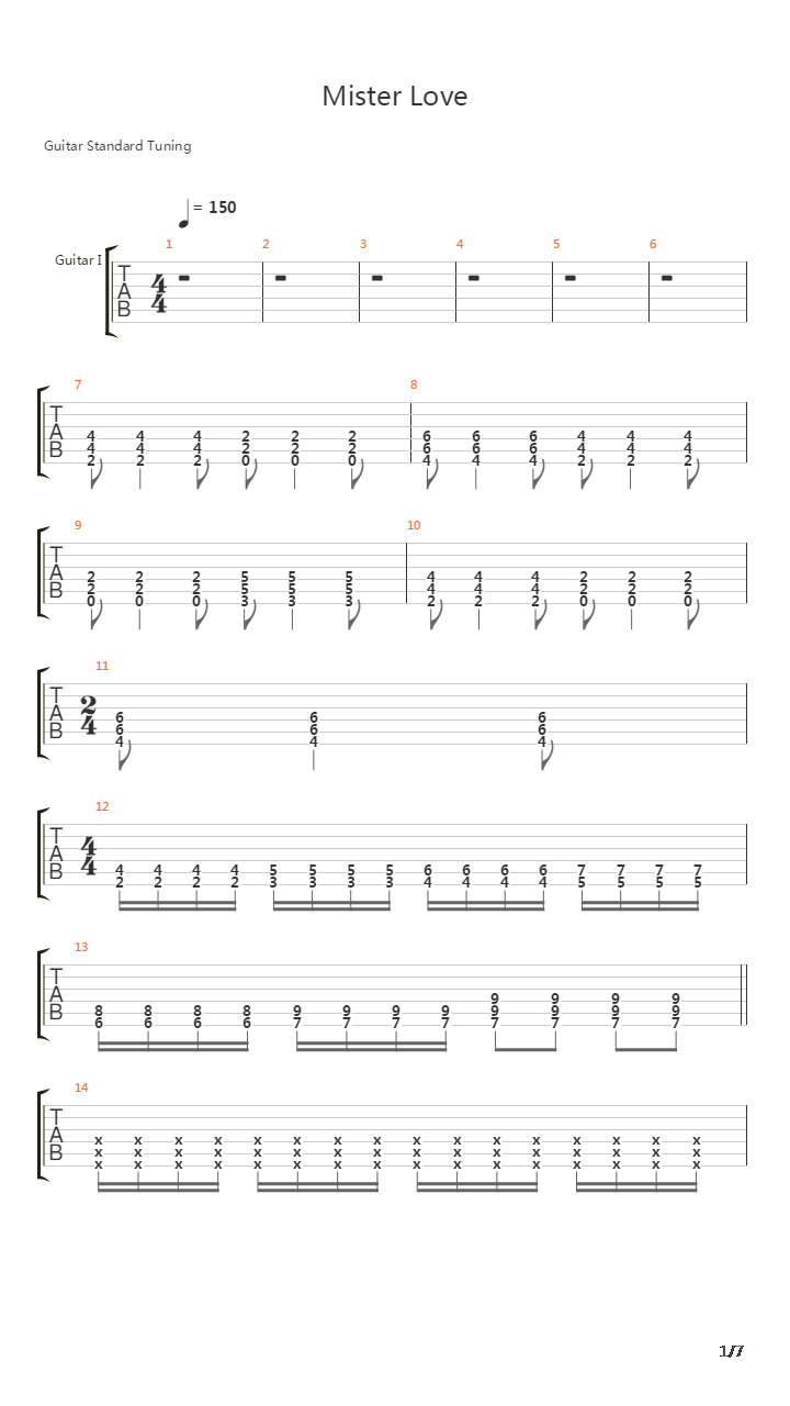 Mister Love吉他谱