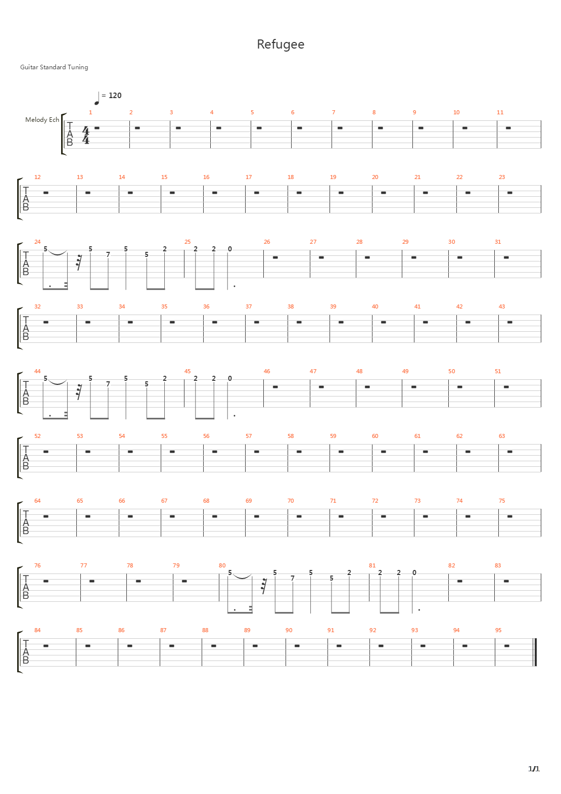 Refugee吉他谱