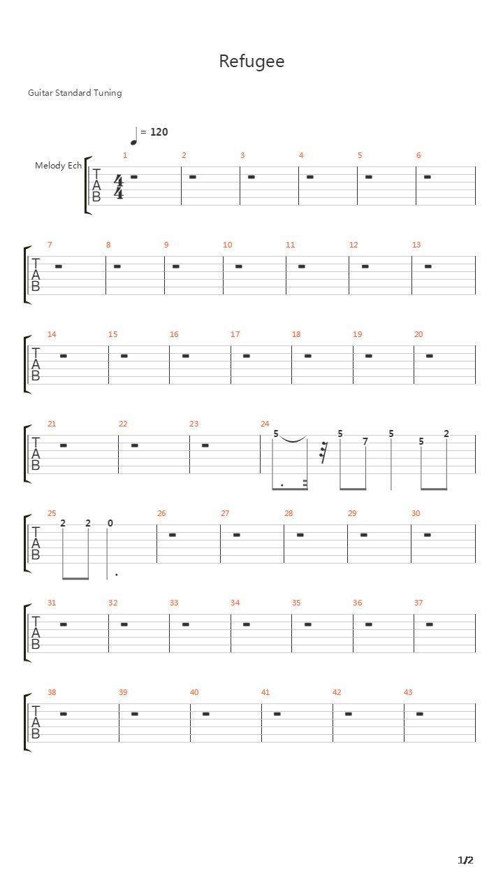 Refugee吉他谱