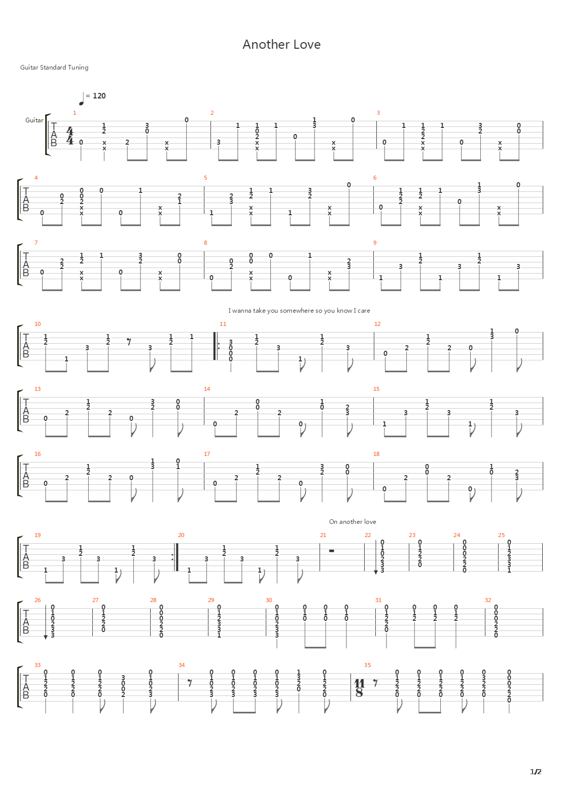 Another Love吉他谱