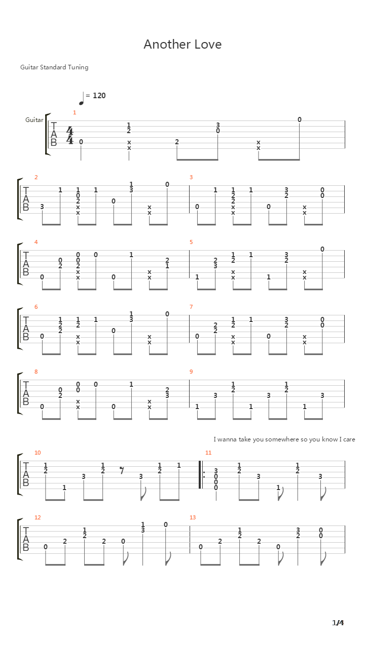 Another Love吉他谱
