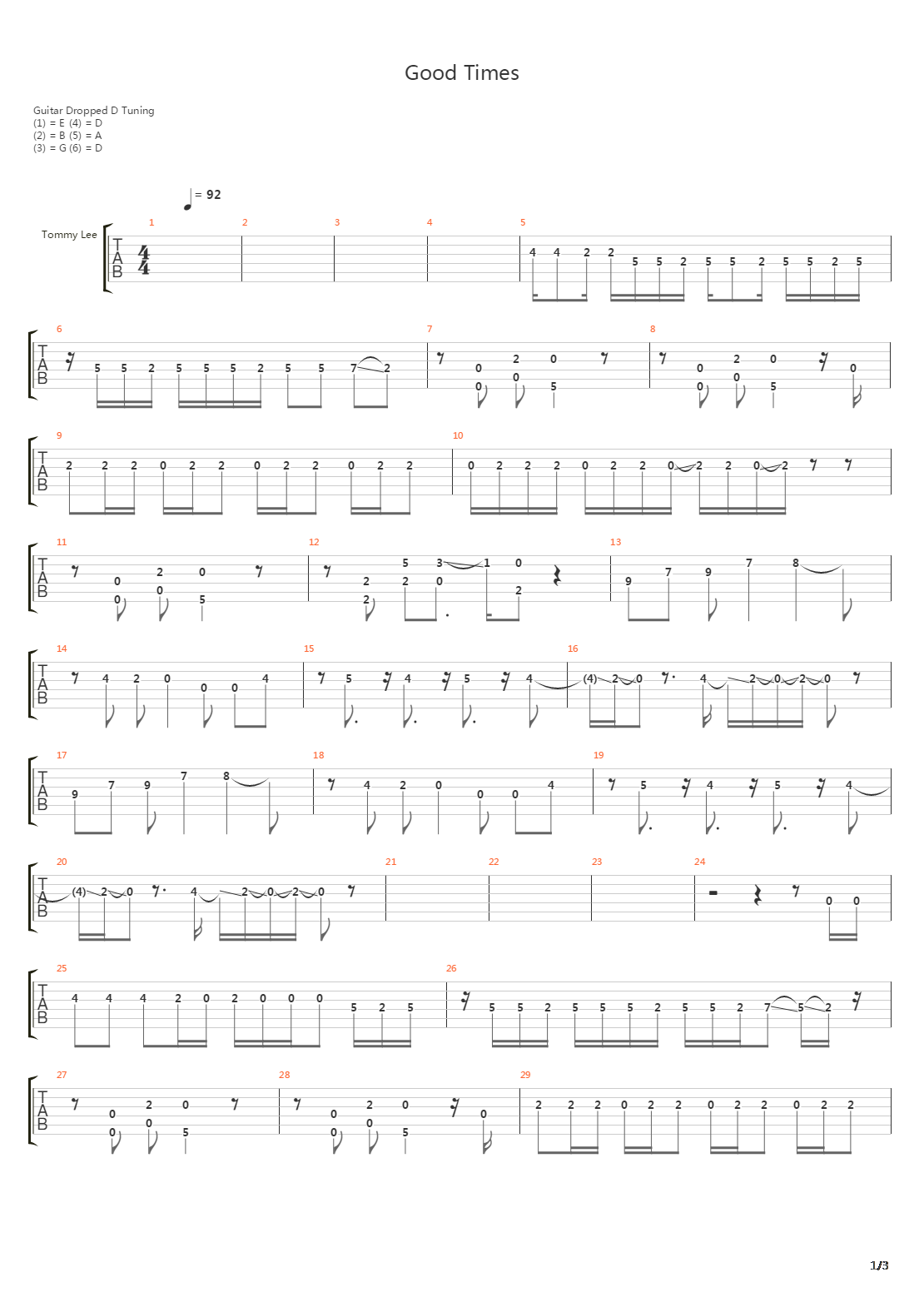 Good Times吉他谱