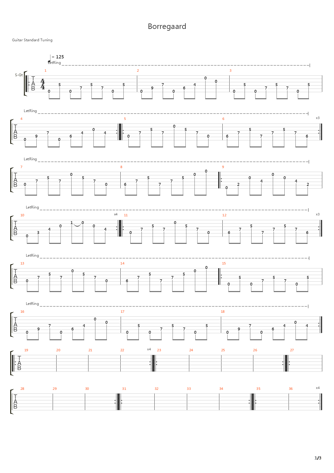 Borregaard吉他谱