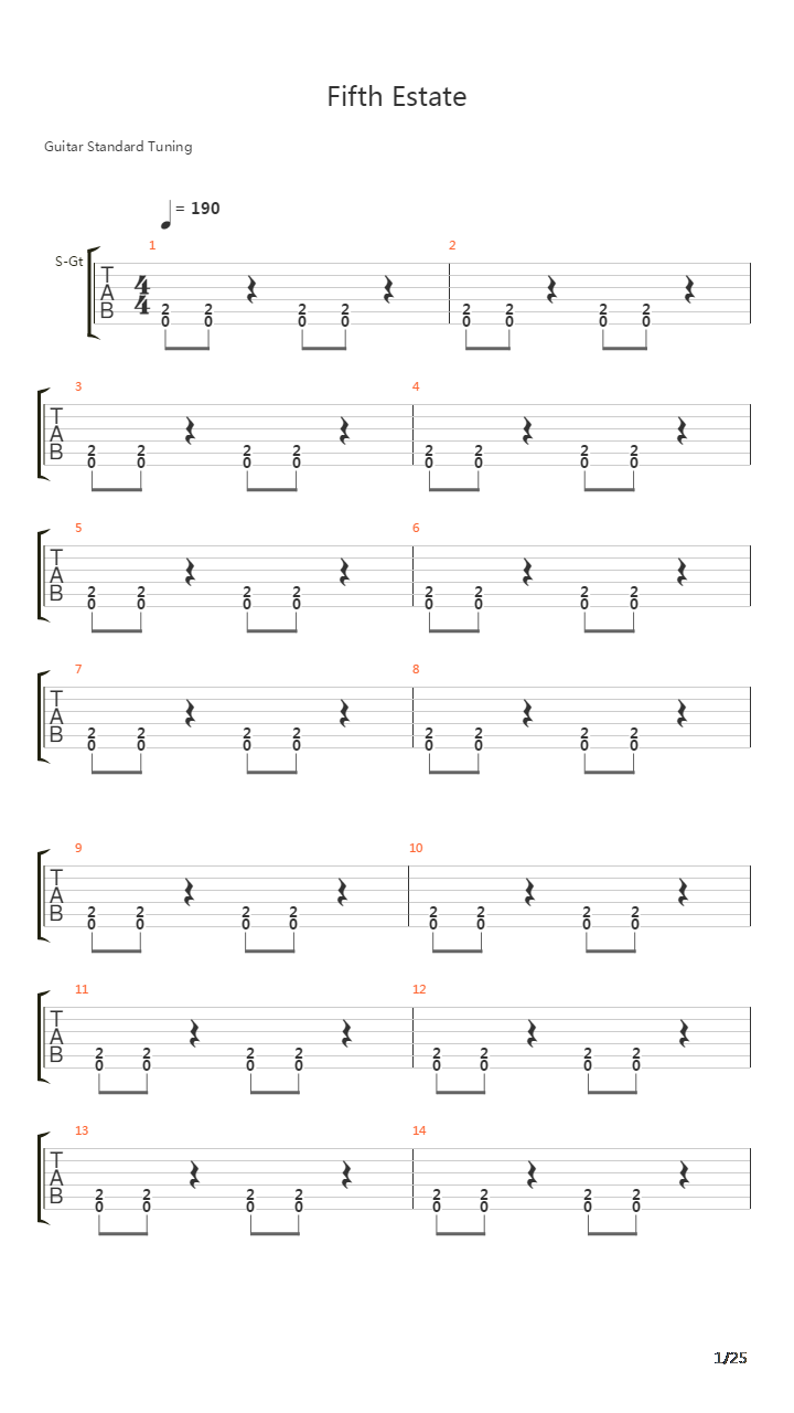 Fifth Estate吉他谱