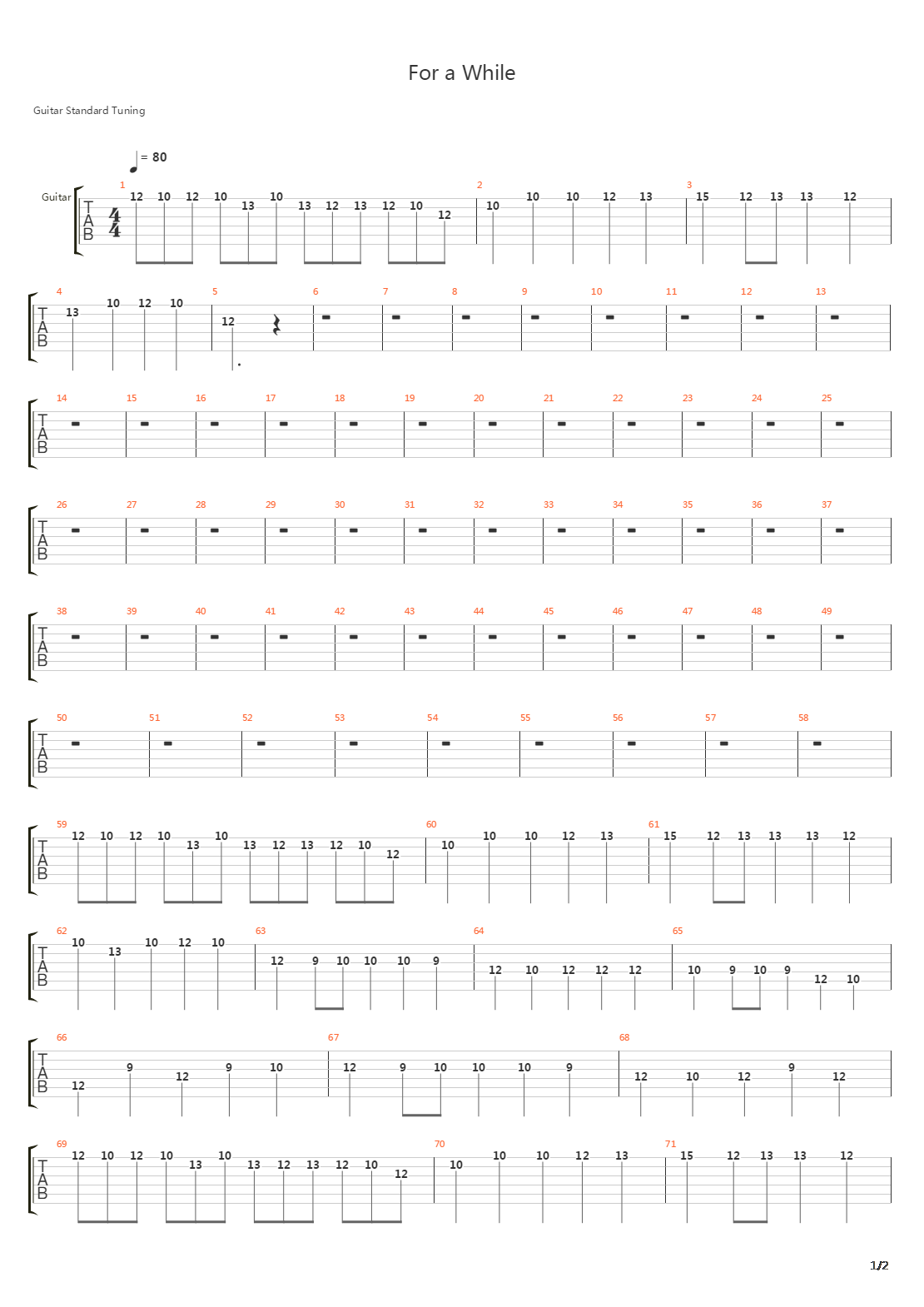 For A While吉他谱