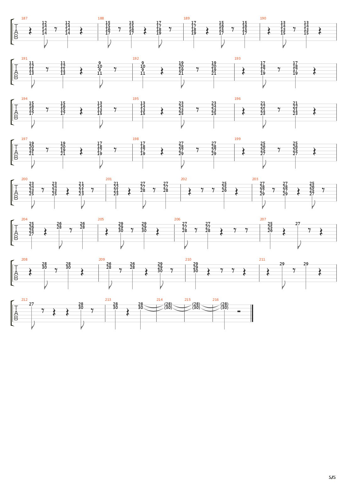 The Lie吉他谱