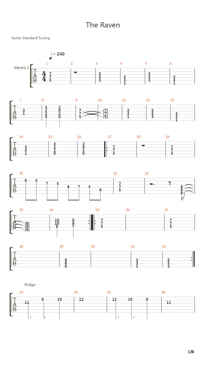 The Raven吉他谱