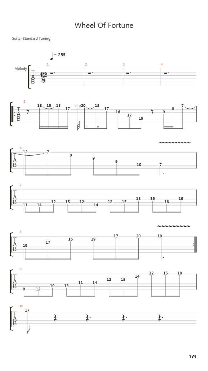 Wheel Of Fortune吉他谱