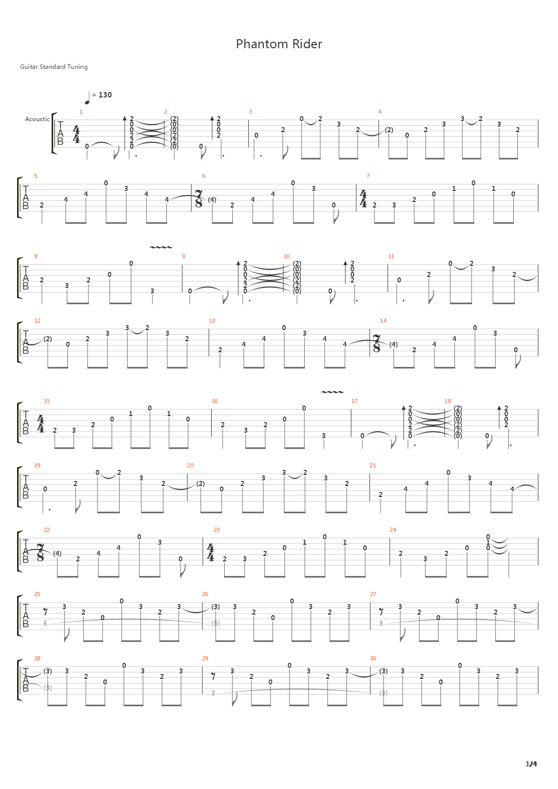 Phantom Rider吉他谱