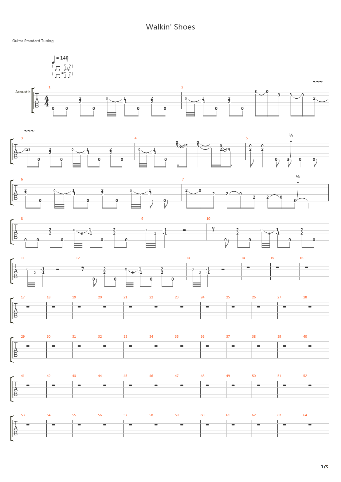 Walkin Shoes吉他谱