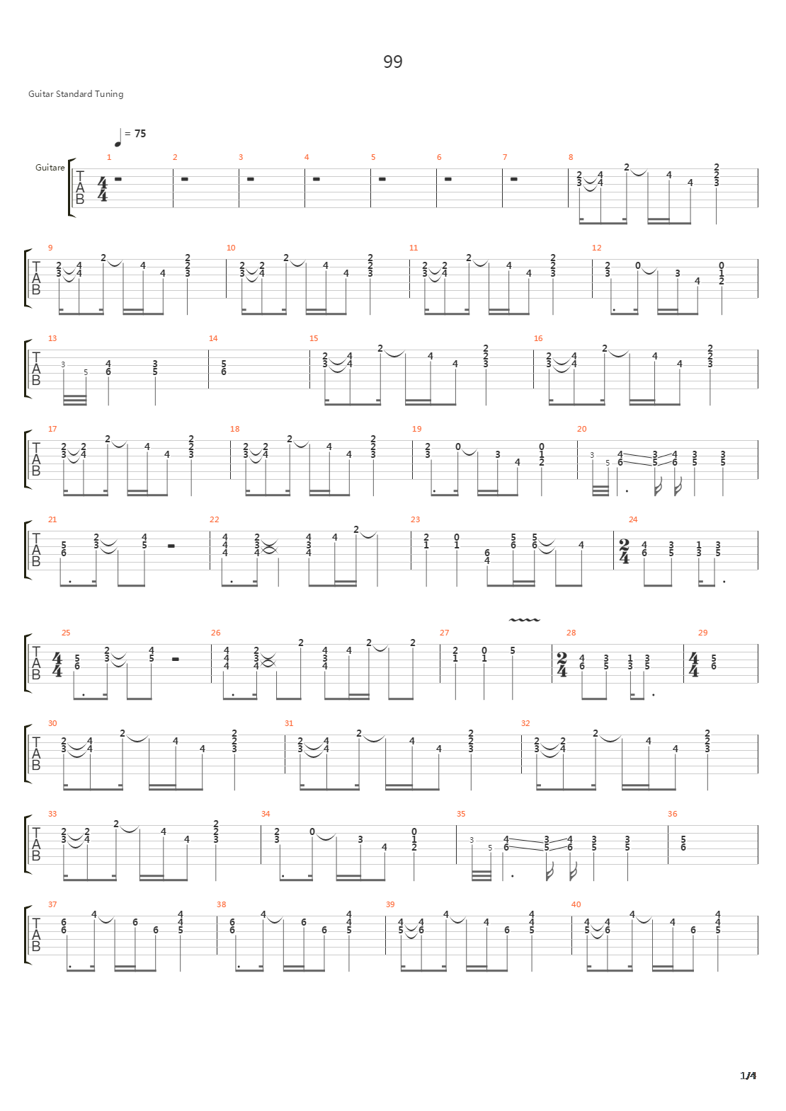 99吉他谱