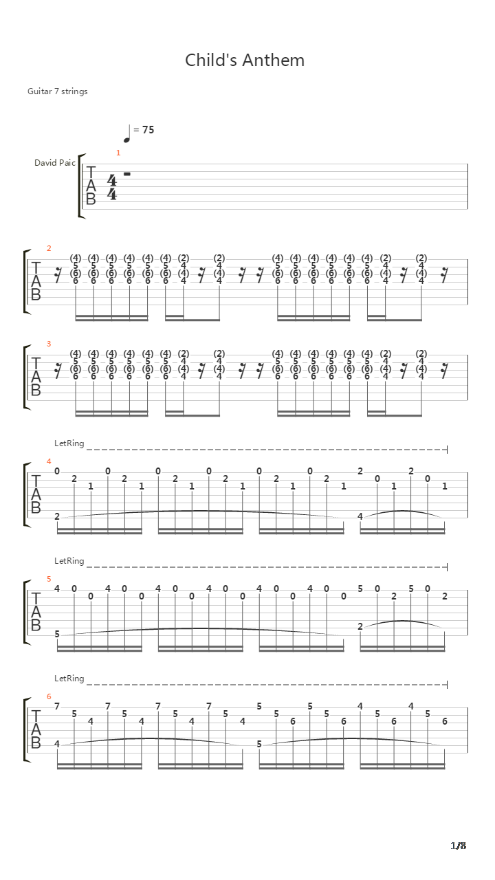 Childs Anthem Live吉他谱