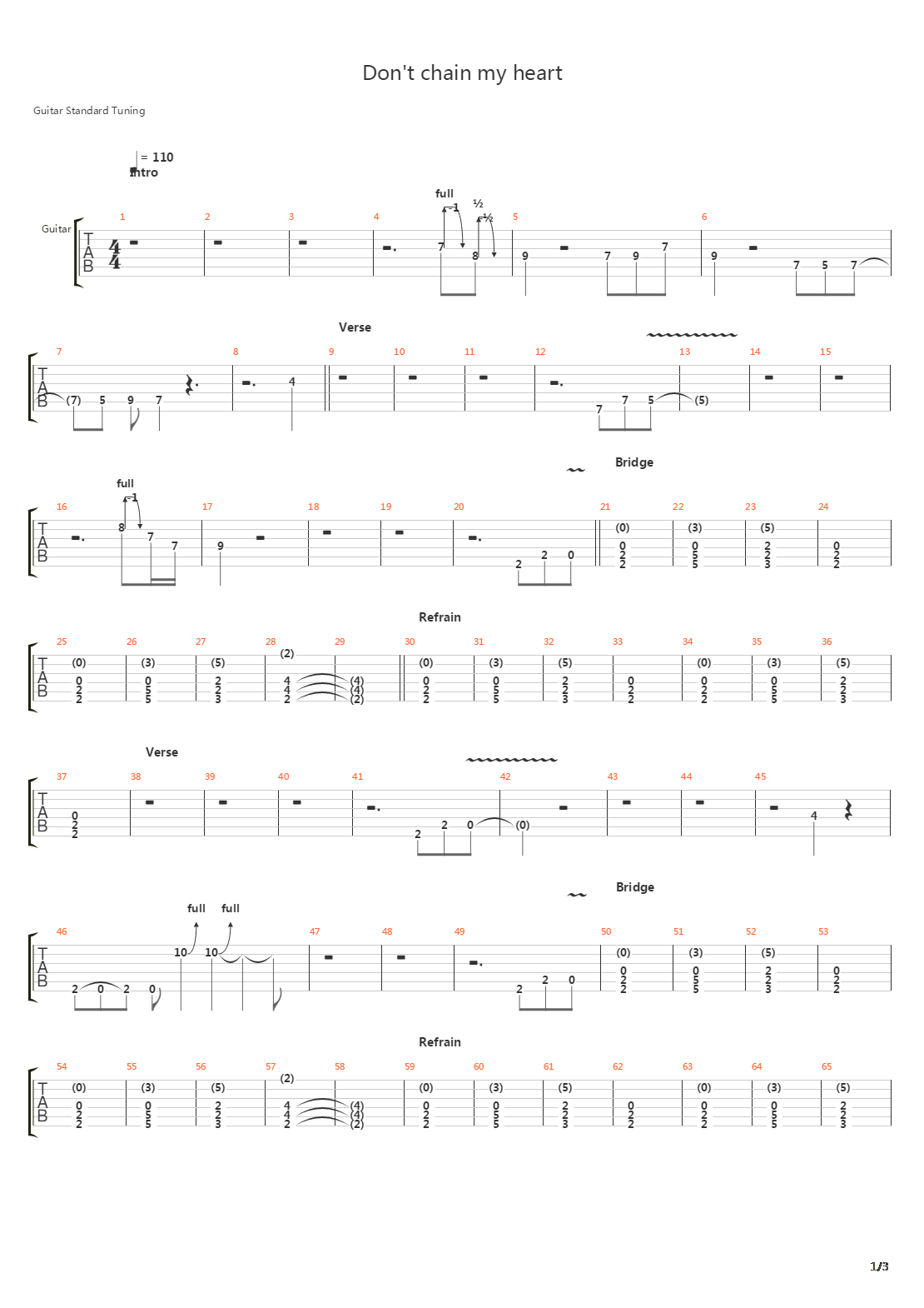 Dont Chain My Heart吉他谱