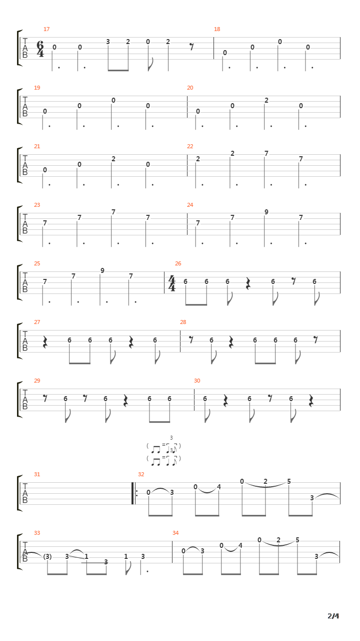 Falling In Between吉他谱