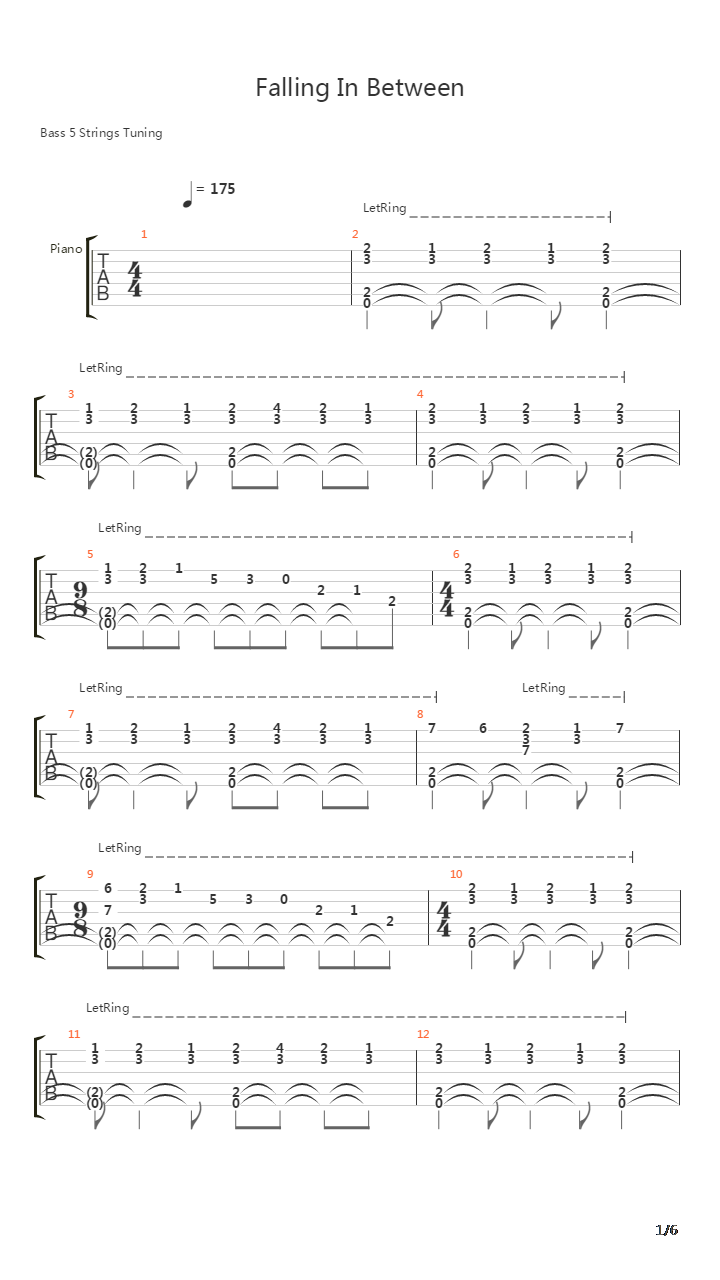 Falling In Between吉他谱