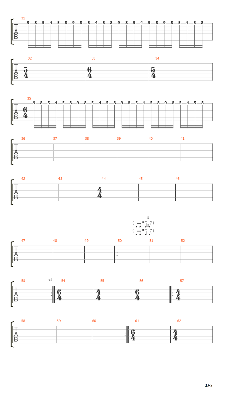 Falling In Between吉他谱