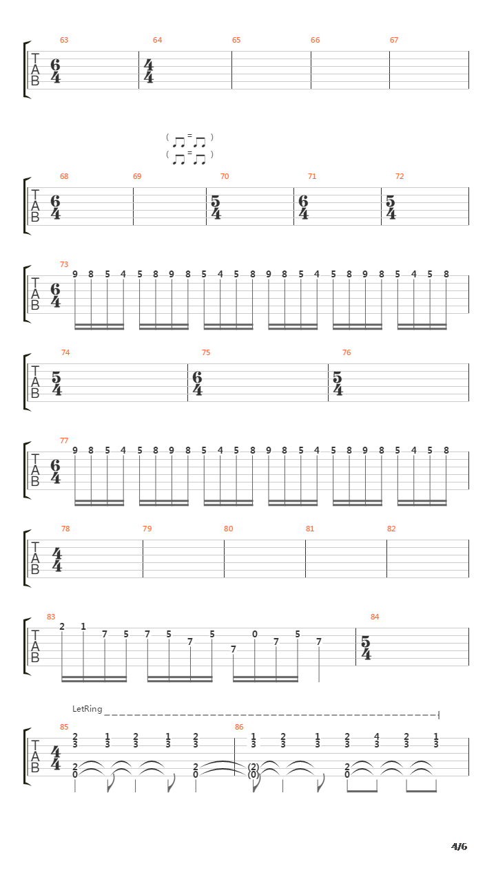 Falling In Between吉他谱