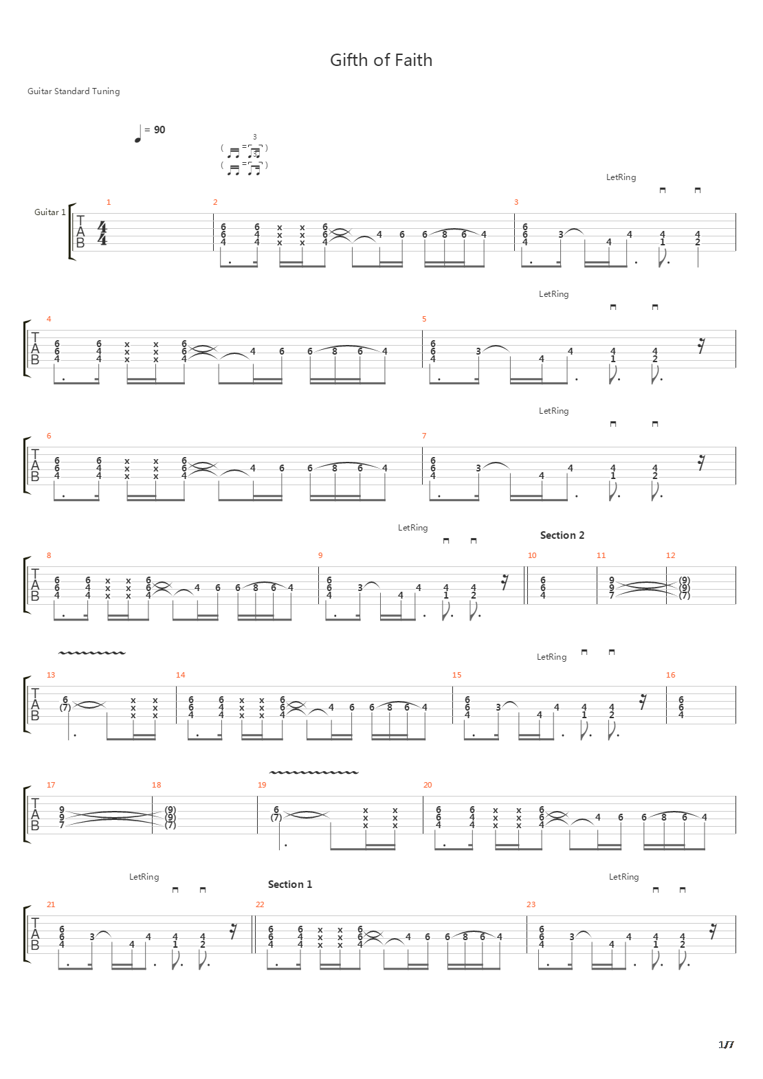 Gift Of Faith吉他谱