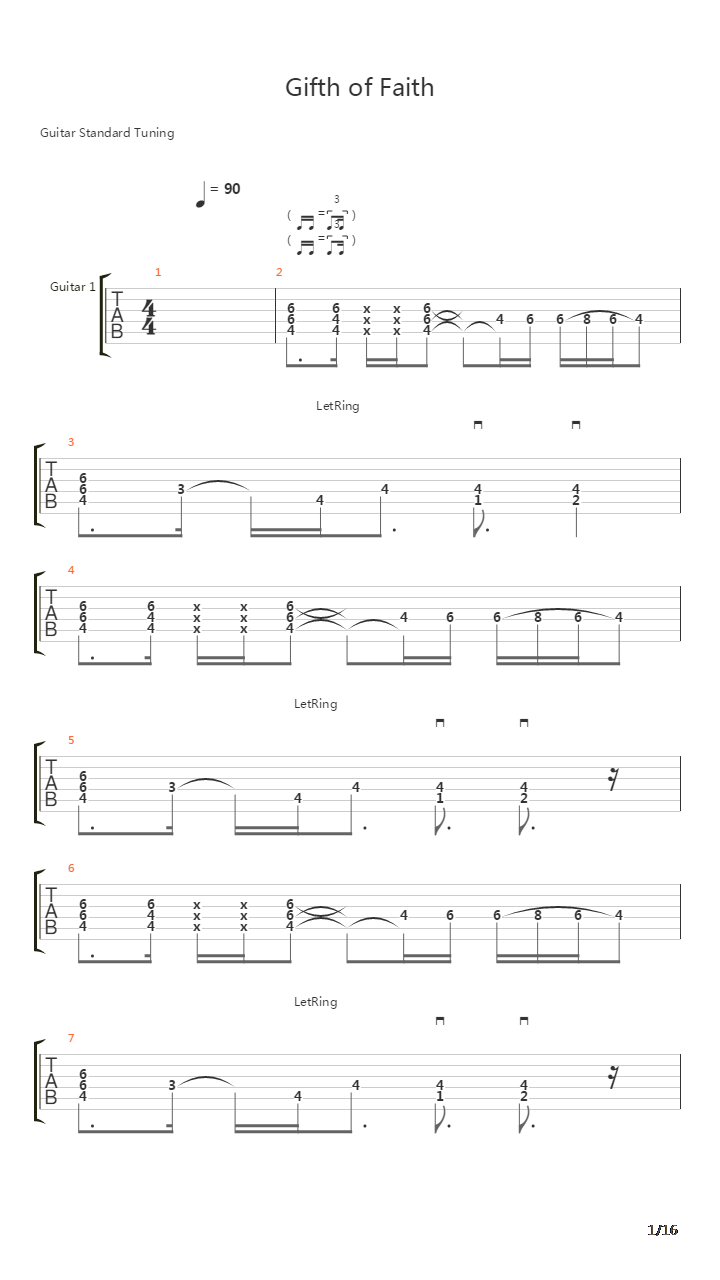 Gift Of Faith吉他谱