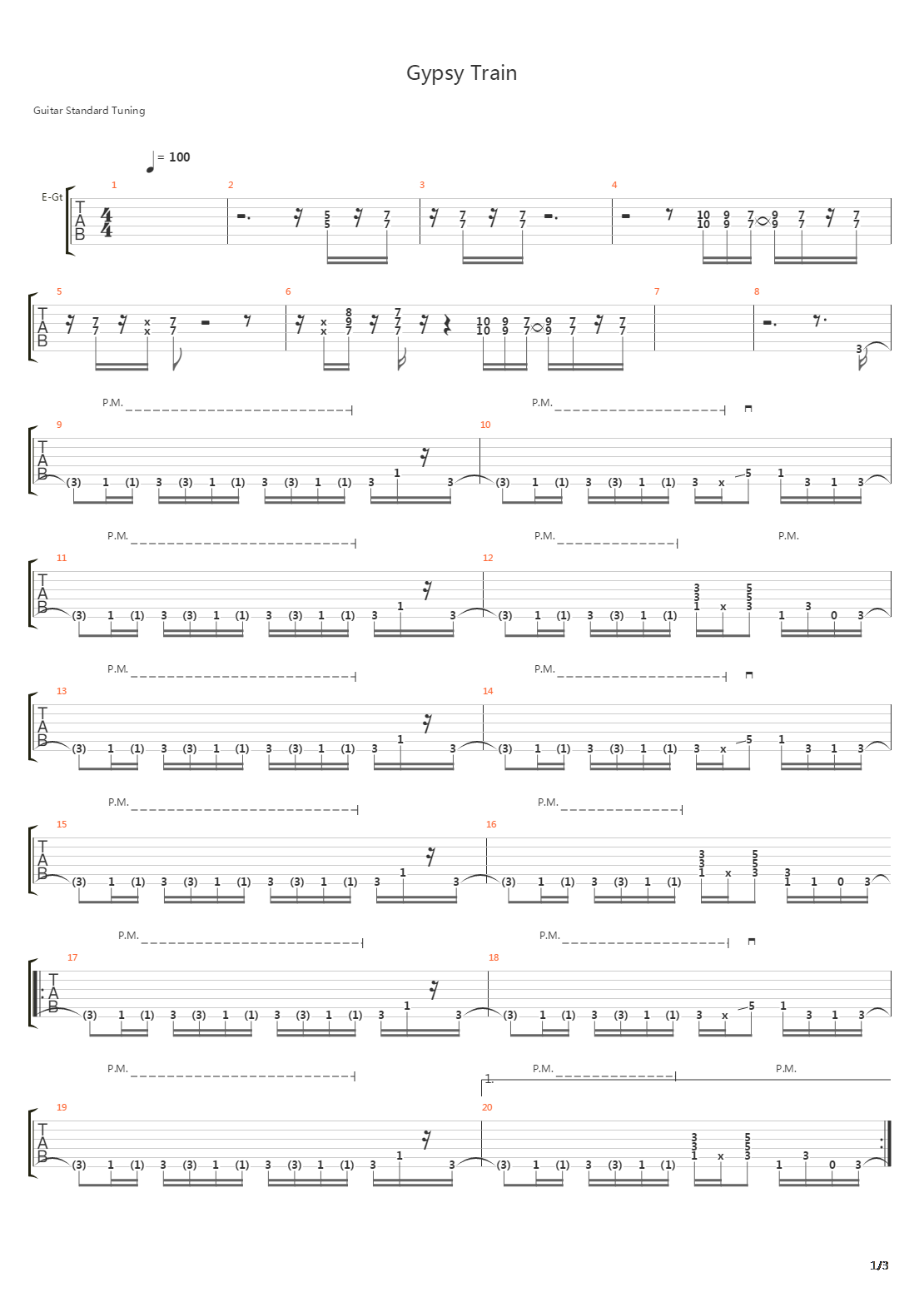 Gypsy Train吉他谱